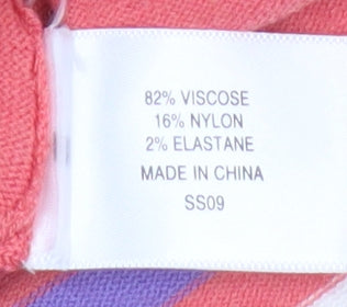 CC Petite Women’s Multicoloured M Striped V-Neck Belted Cardigan