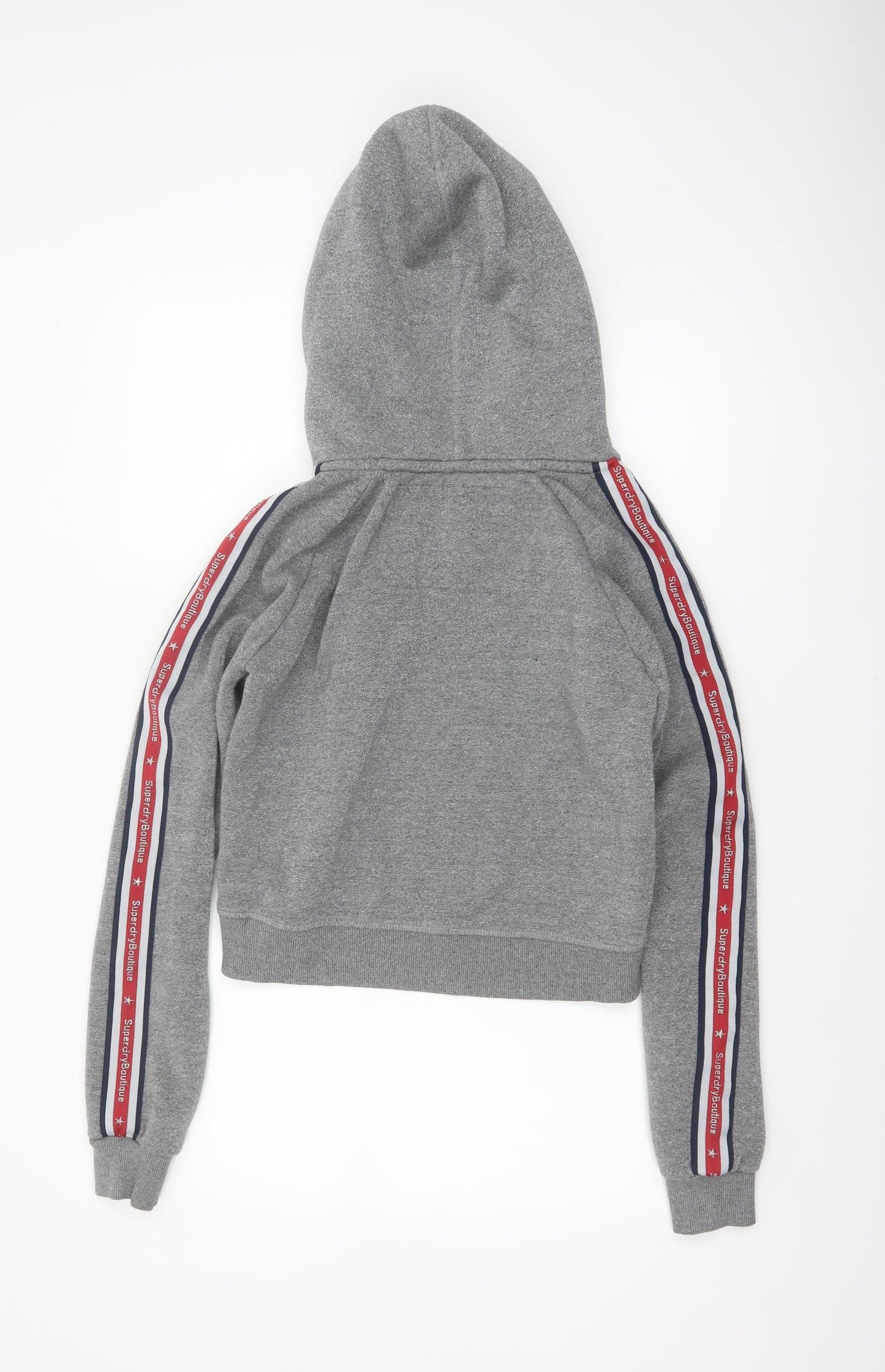 Superdry Women’s Grey UK 12 Pullover Hoodie Graphic Logo