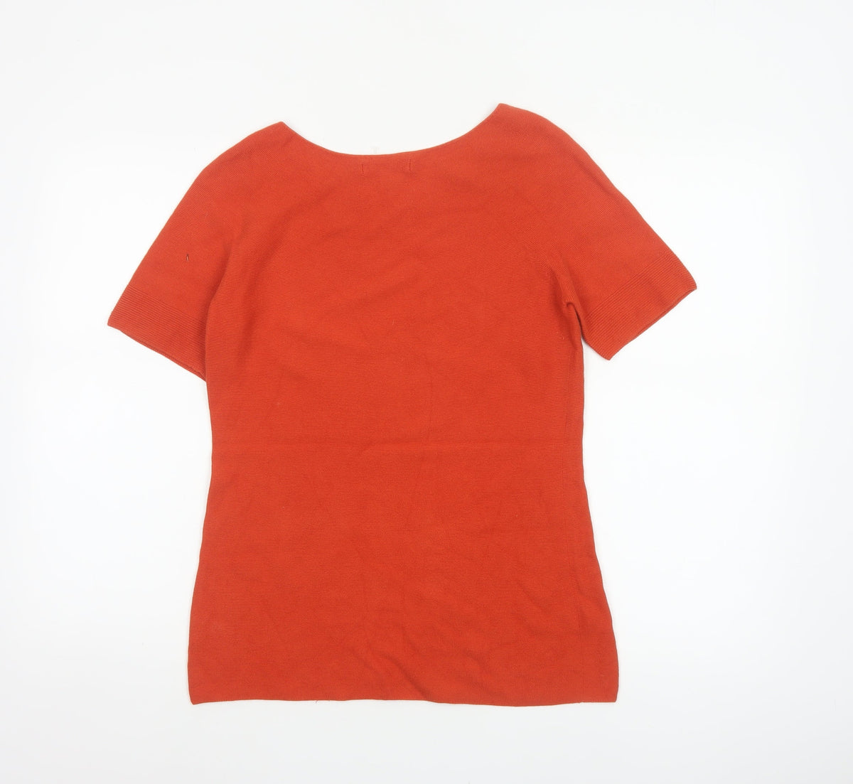 Uniqlo Women Orange M Basic Knit Short Sleeve Round Neck T-Shirt