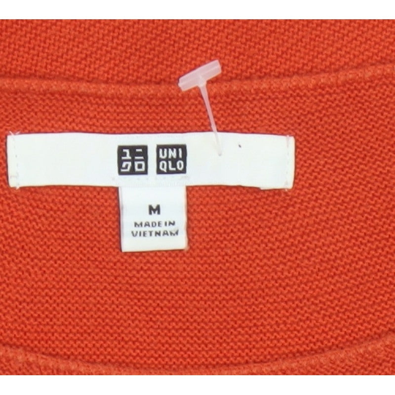 Uniqlo Women Orange M Basic Knit Short Sleeve Round Neck T-Shirt