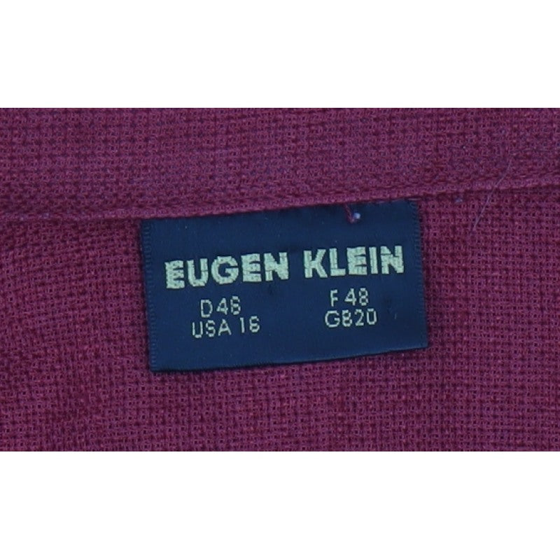 Eugen Klein Women Red UK 18 Collared Button-Up 3/4 Sleeve Woven Shirt