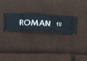 Roman Women’s Brown Size 18 Tapered Tailored Dress Trousers