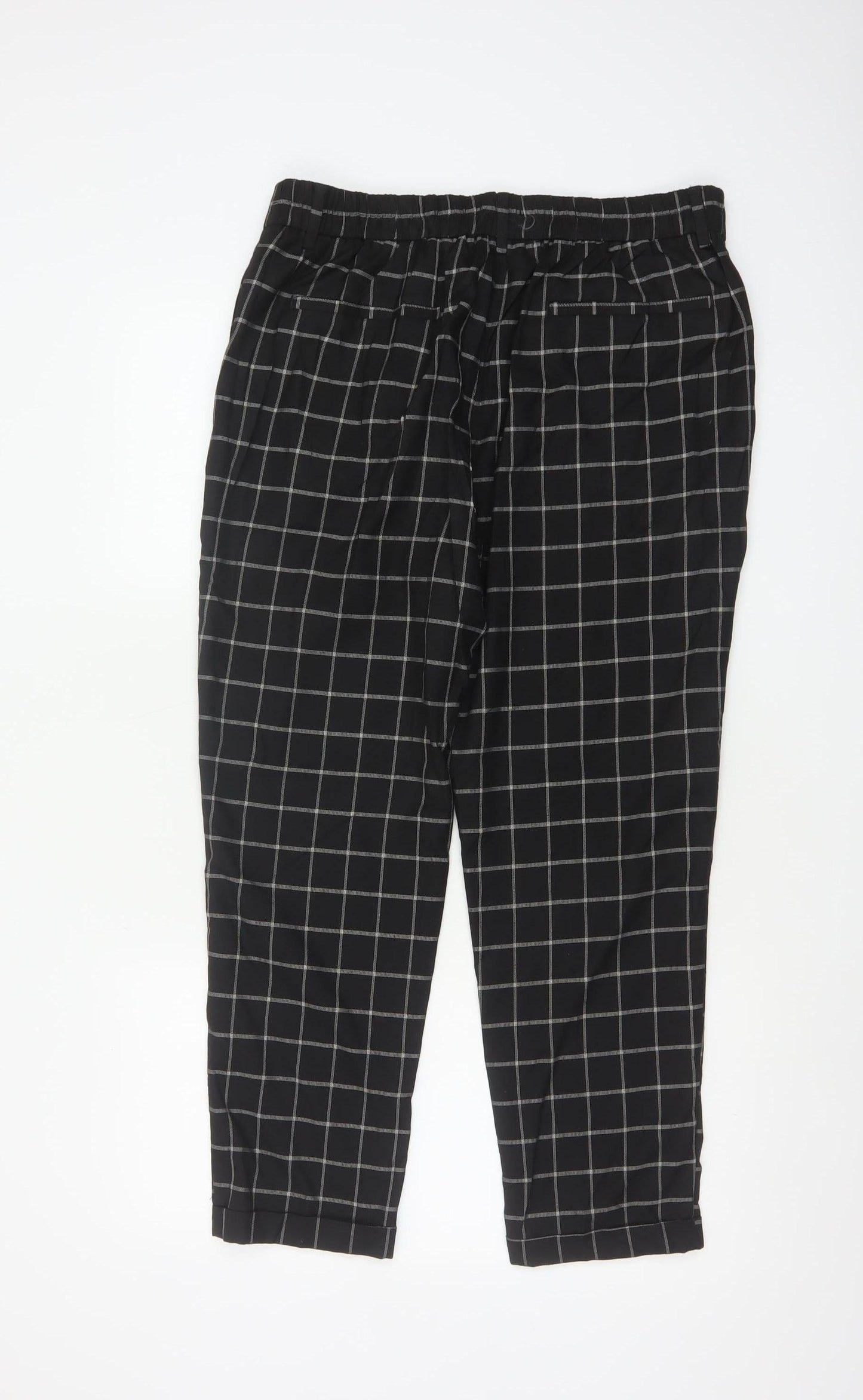 New Look Men Black Check Trousers UK 36R Regular Tapered