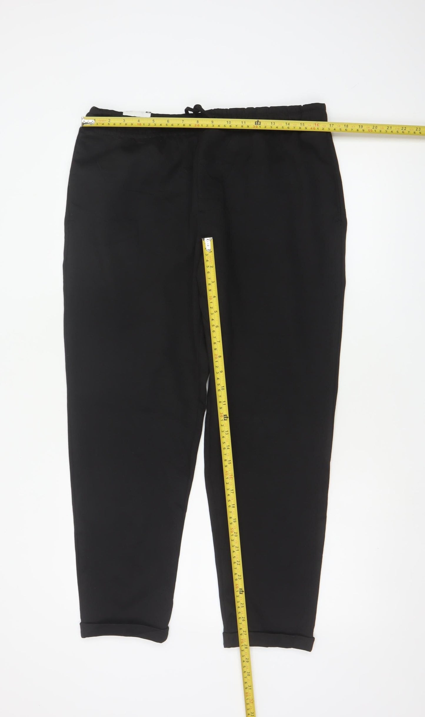 Zara Men’s Black M 31 Jogger Knit Tapered Drawstring Trousers