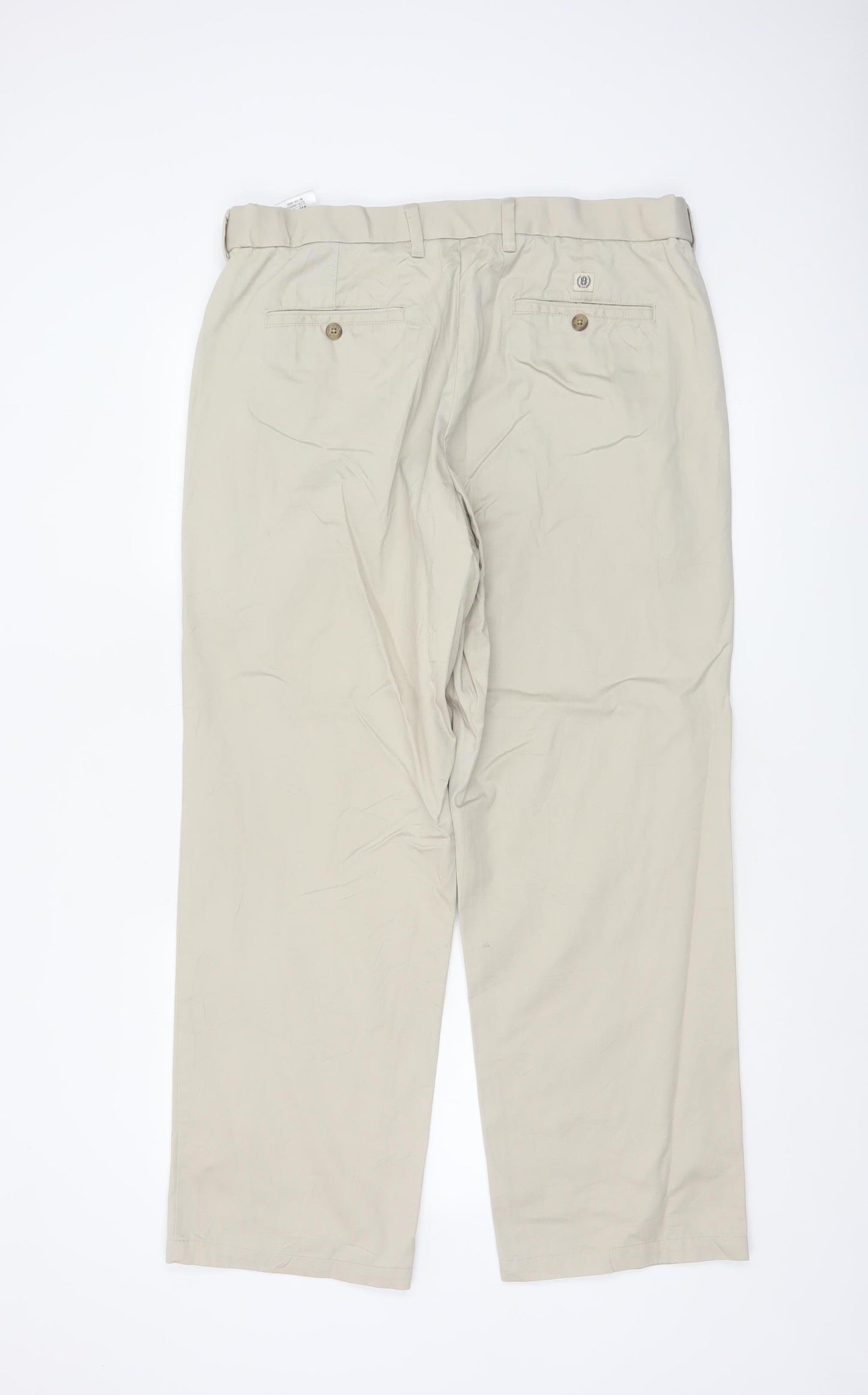 Blue Harbour Men’s Beige 36W 29L Cotton Straight Chino Trousers
