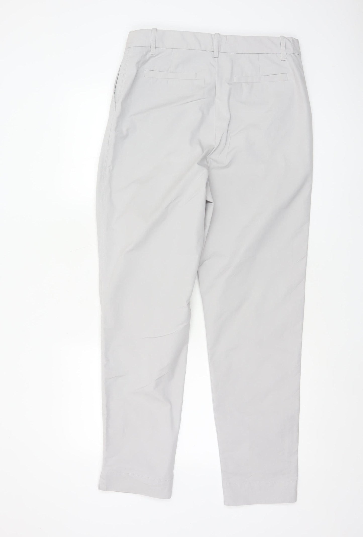 Marks and Spencer Women Grey UK 12 Long Tapered Chino Trousers