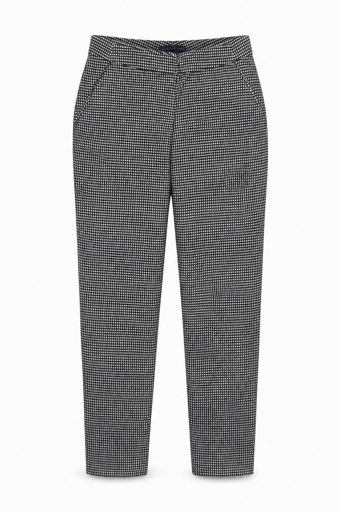 Marks & Spencer Women Black White Geometric Tapered Trousers UK 8
