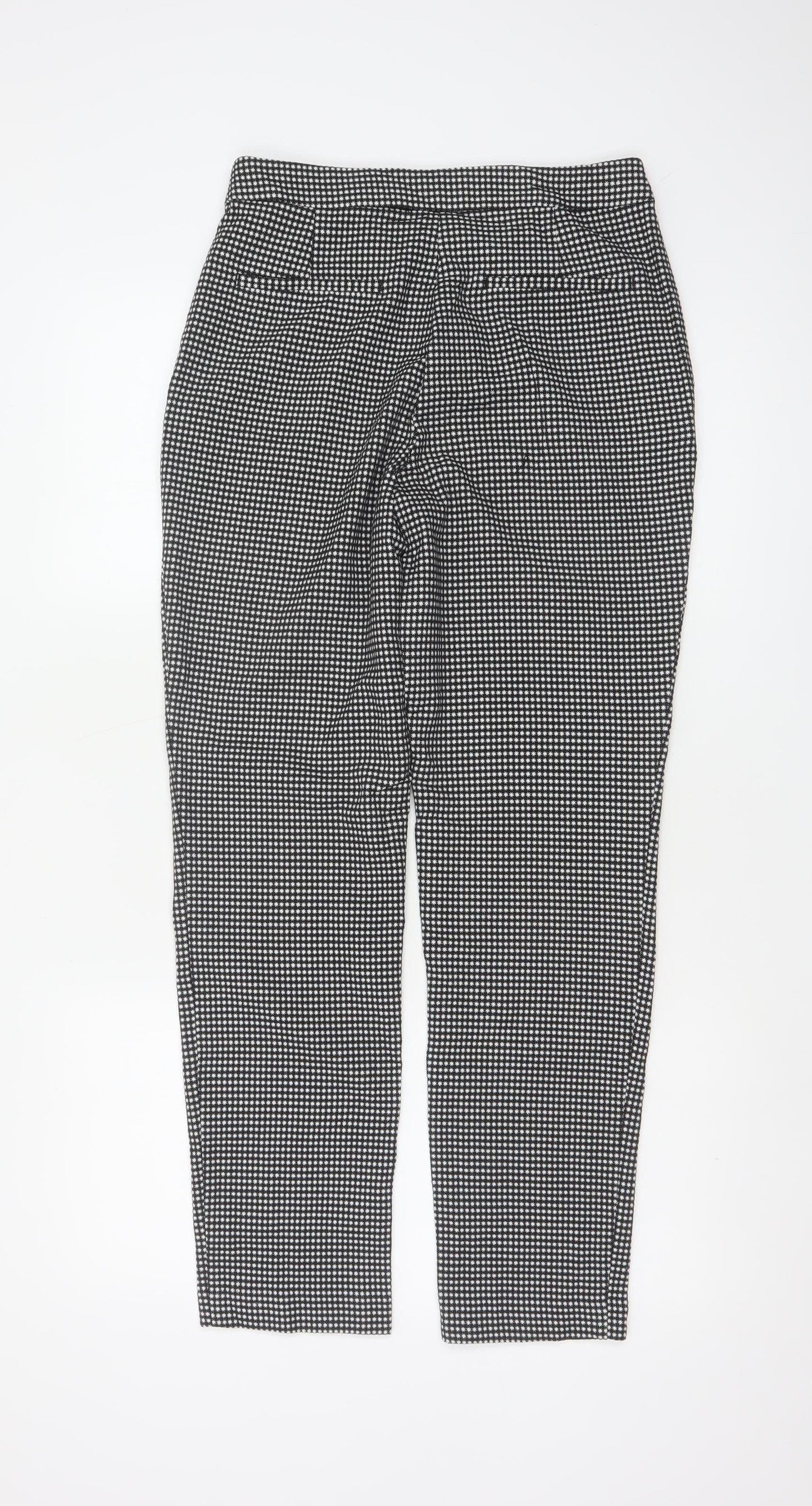 Marks and Spencer Women Black White Geometric Tapered Trousers UK 8