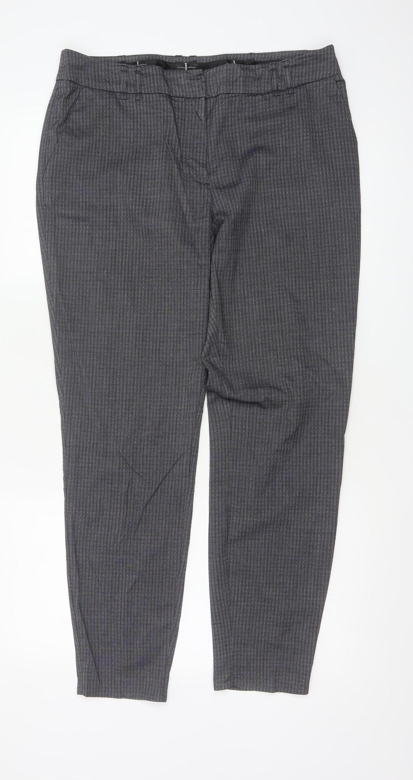 Jasper Conran Women’s Grey Pinstripe Tapered Dress Trousers UK 14