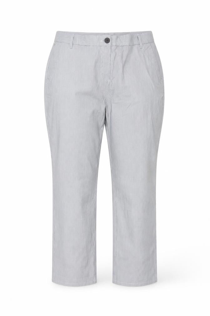 Front view of Maine New England Women’s Grey Stripe Chino Trousers UK 16 Tapered