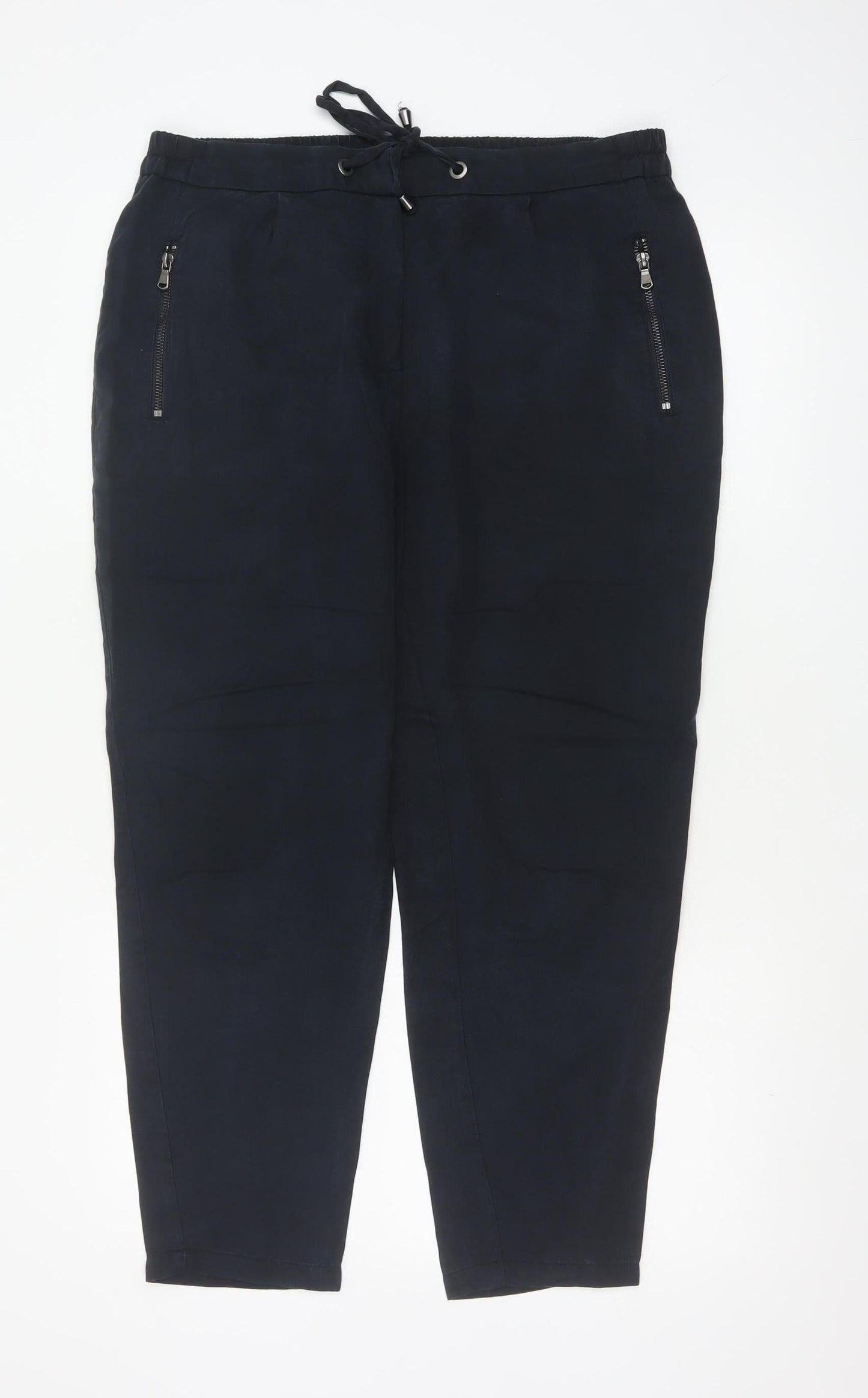Mint Velvet Women’s Navy Blue Size 14 Lyocell Tapered Jogger Trousers