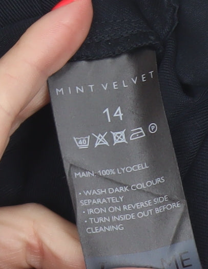 Mint Velvet Women’s Navy Blue Size 14 Lyocell Tapered Jogger Trousers