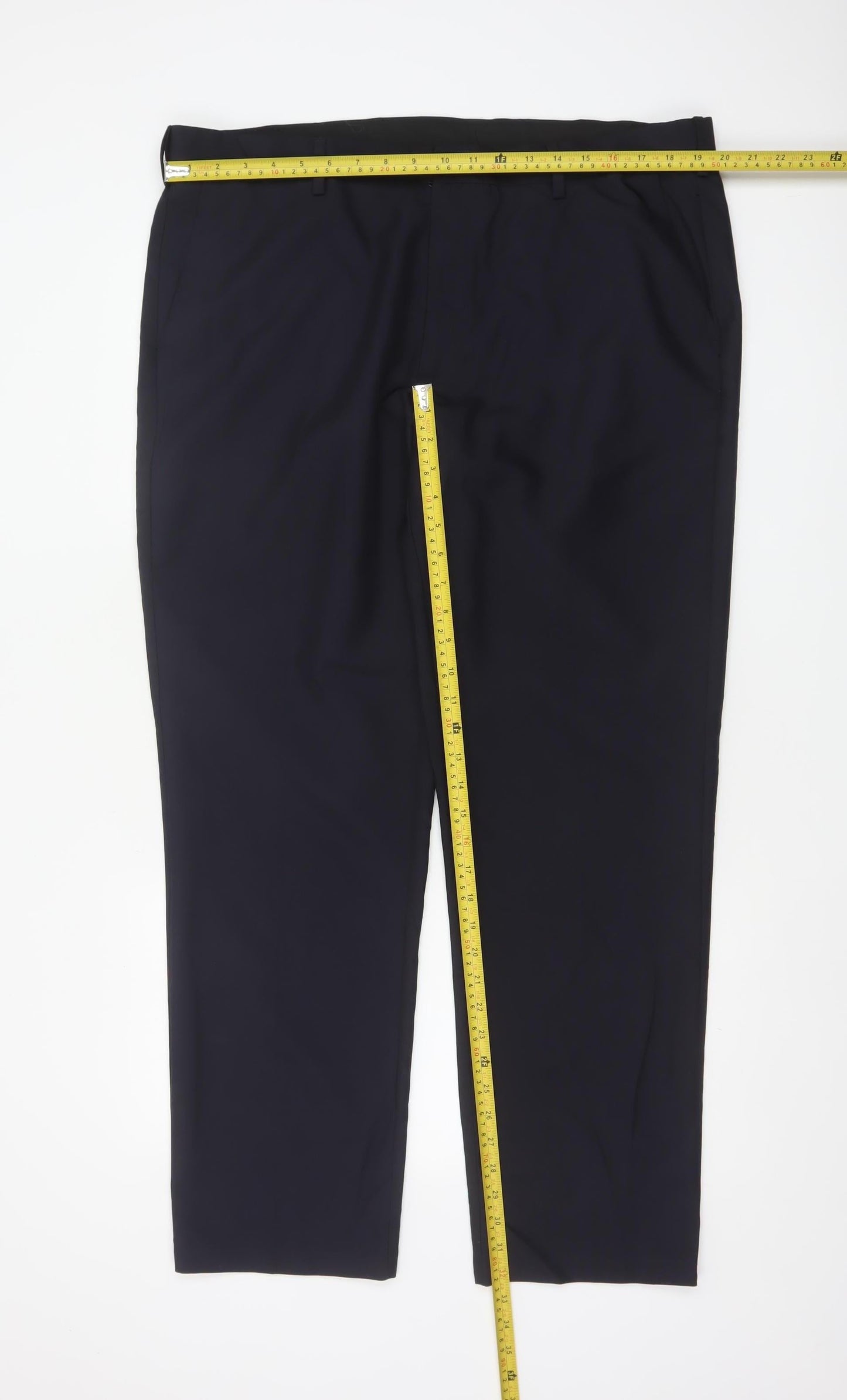 Marks & Spencer Men Blue 40in Regular Fit Straight Dress Trousers