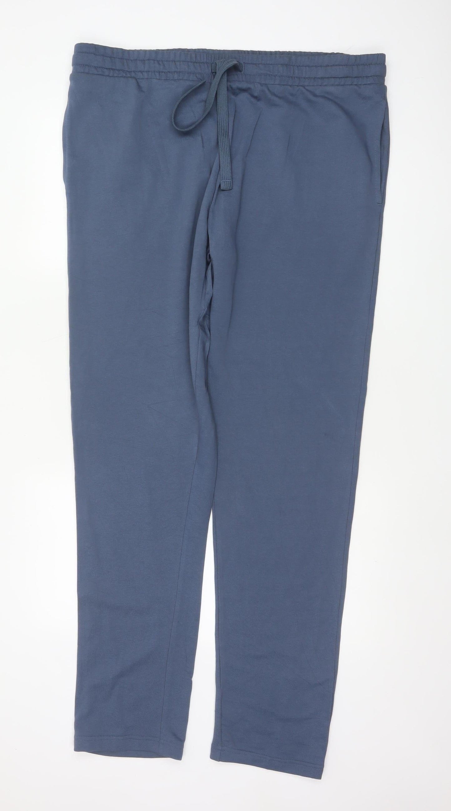 Marks & Spencer Men's Blue XL Long Regular Fit Sweatpants Joggers