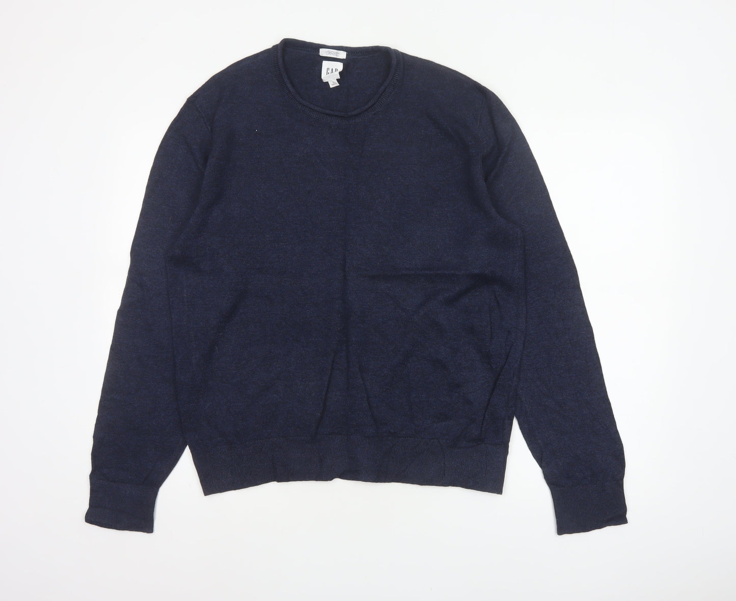 Gap Men’s Navy Blue M Linen Crew Neck Pullover Jumper Knit