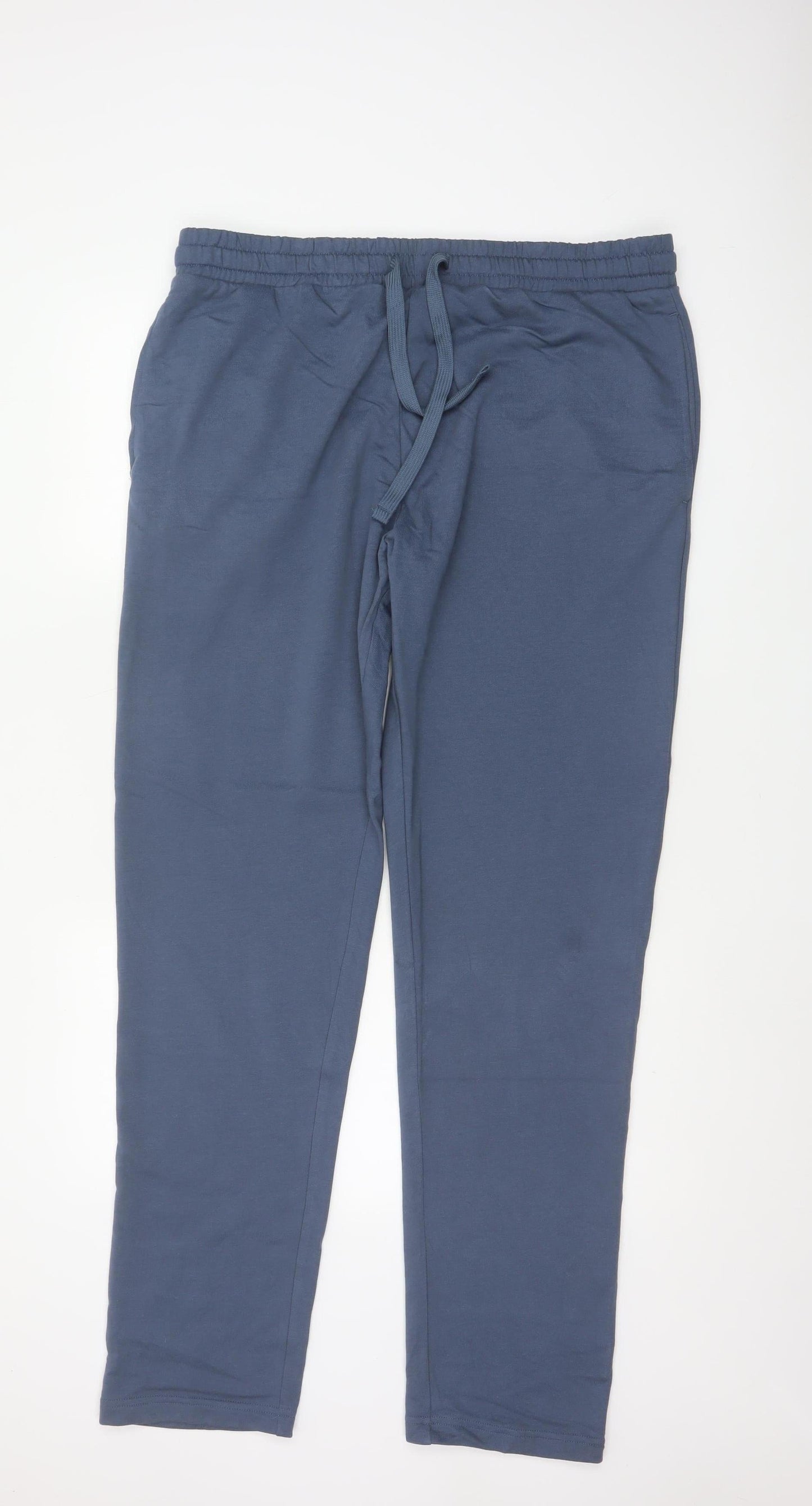 Marks & Spencer Men's Blue XL Regular Fit Cotton Blend Jogger Trousers