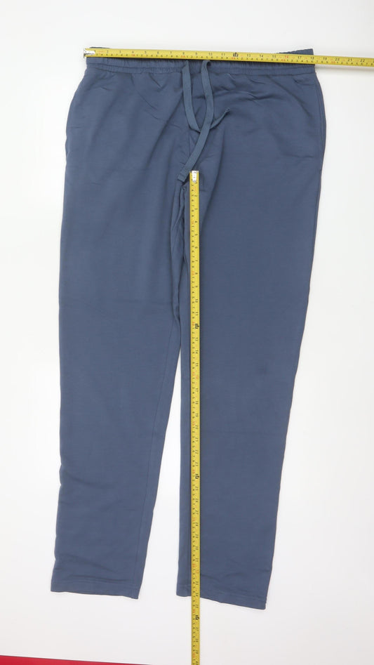 Marks & Spencer Men's Blue XL Regular Fit Cotton Blend Jogger Trousers