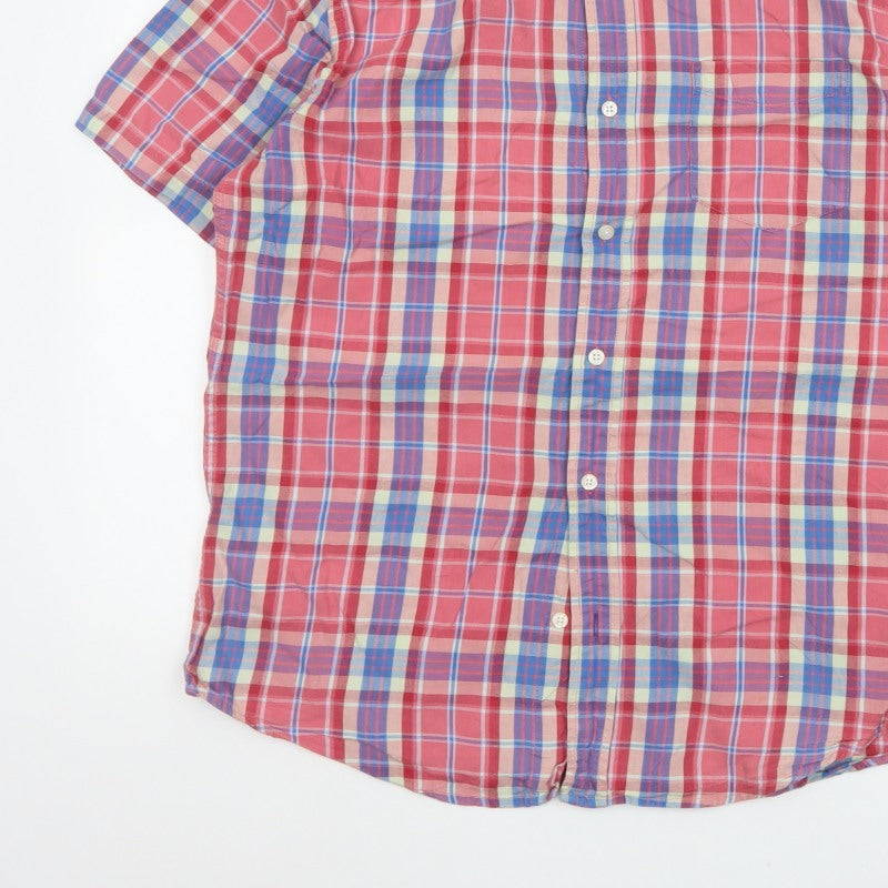 Additional view of Gap Men's Multicoloured Plaid Slim Fit Short Sleeve Button-Up Shirt L