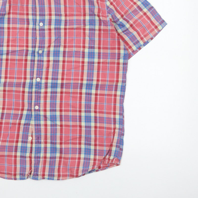 Additional view of Gap Men's Multicoloured Plaid Slim Fit Short Sleeve Button-Up Shirt L