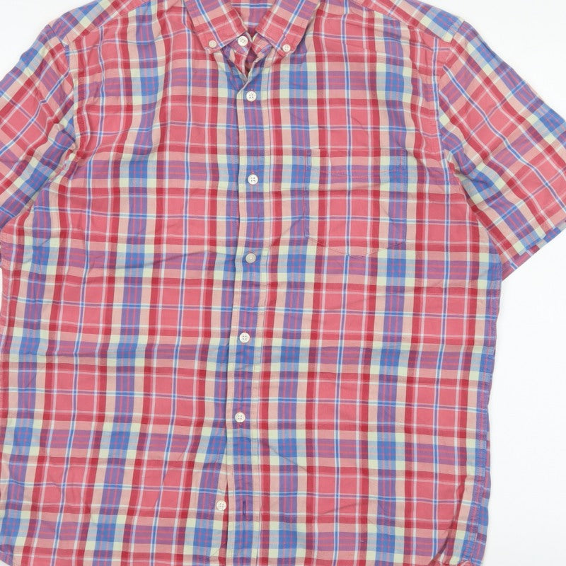 Additional view of Gap Men's Multicoloured Plaid Slim Fit Short Sleeve Button-Up Shirt L