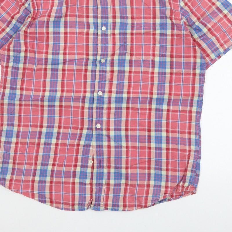 Additional view of Gap Men's Multicoloured Plaid Slim Fit Short Sleeve Button-Up Shirt L