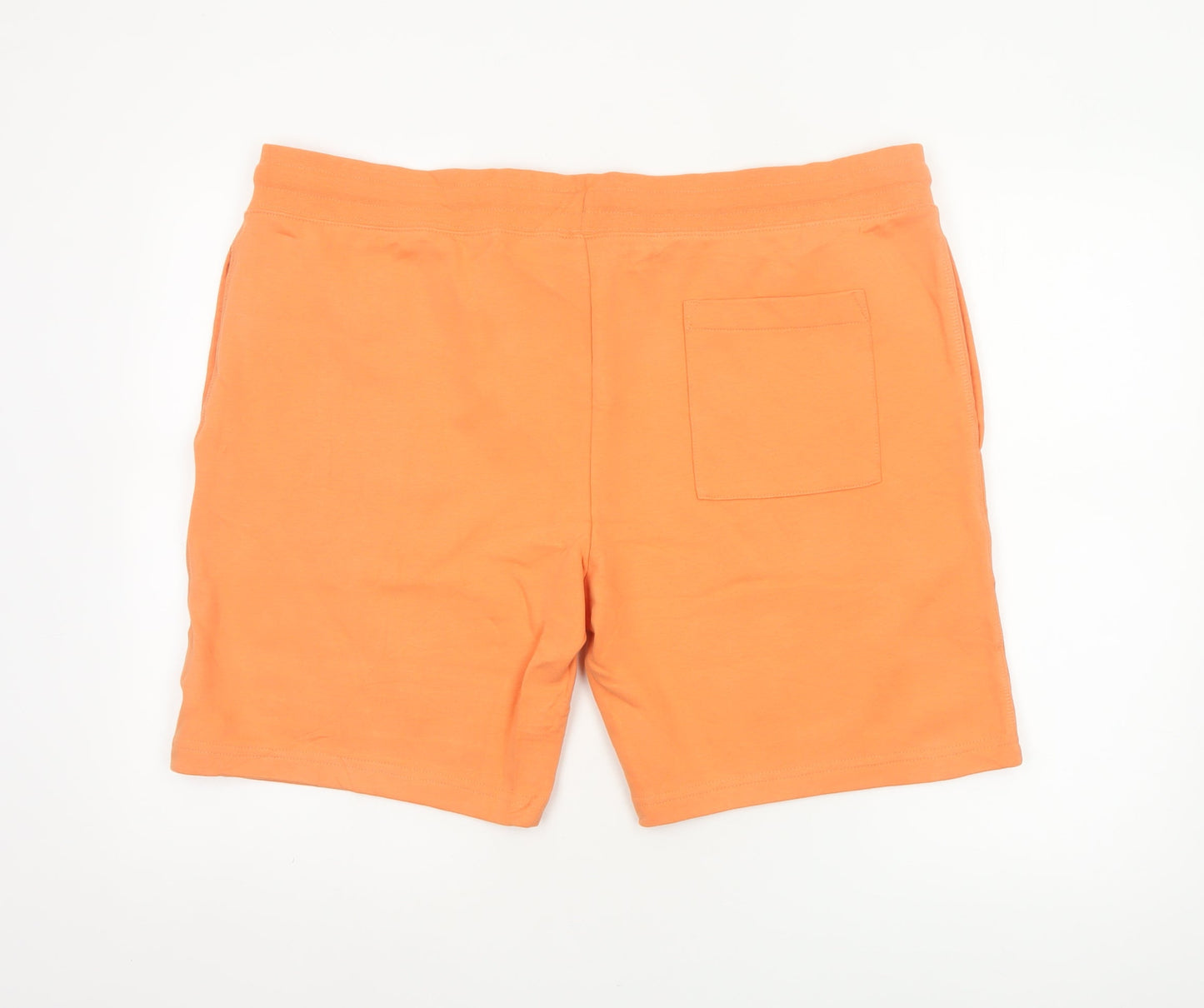 M&S Men’s Orange 2XL Cotton Jersey Drawstring Sweat Shorts