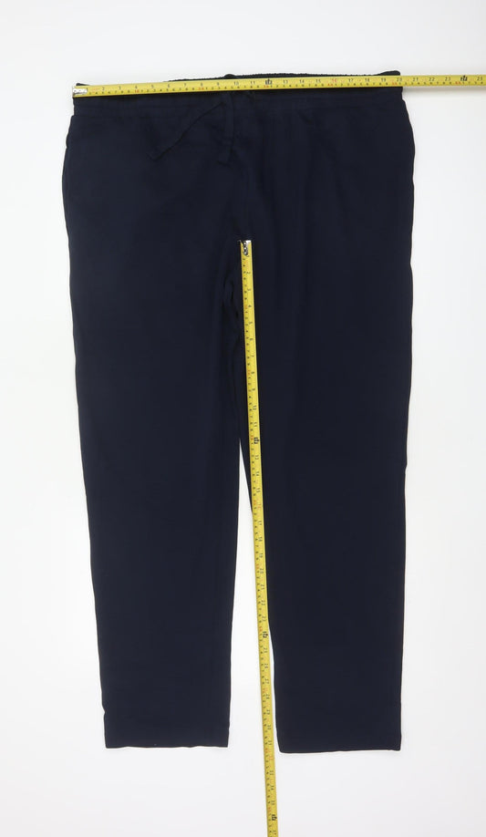 Marks and Spencer Men's Navy 2XL Regular Jogger Trousers Drawstring