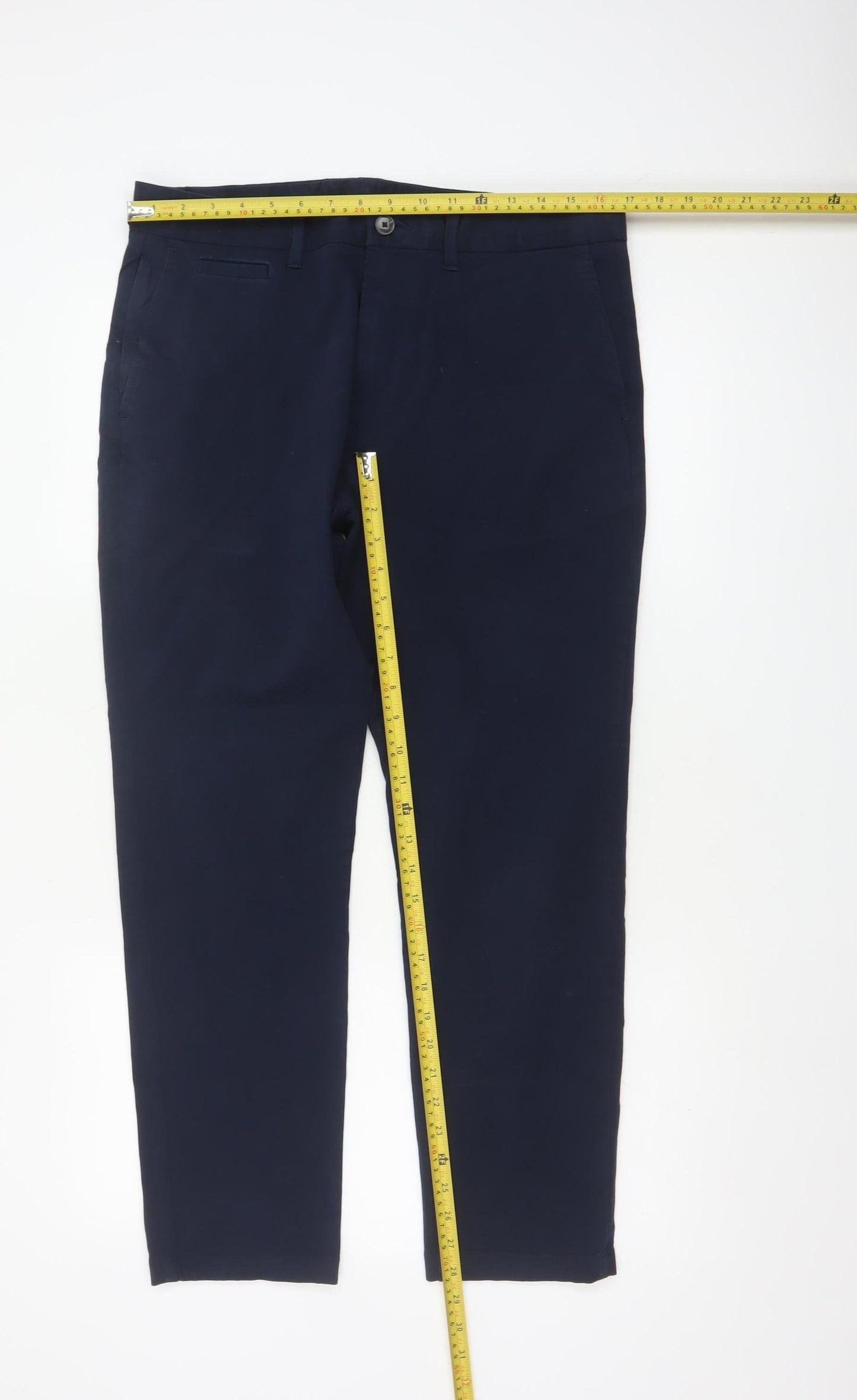 Marks and Spencer Men Blue 34 Slim Ultimate Chino Trousers 34/29
