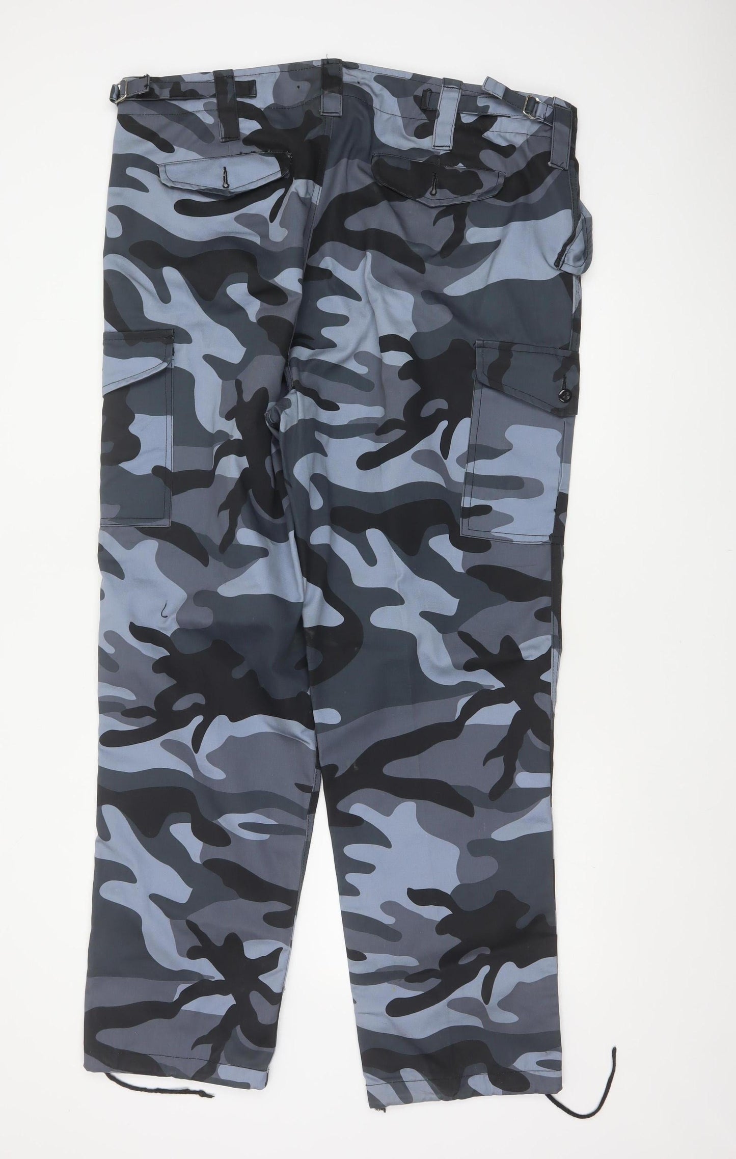 Blue Castle Men’s Grey Camo Cargo Trousers 40/32 Adjustable Waist