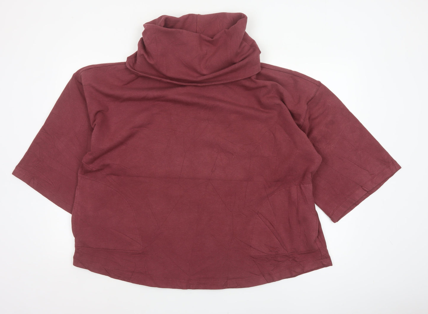 Thought Womens Red S/M Cowl Neck Short Sleeve Oversized Sweatshirt