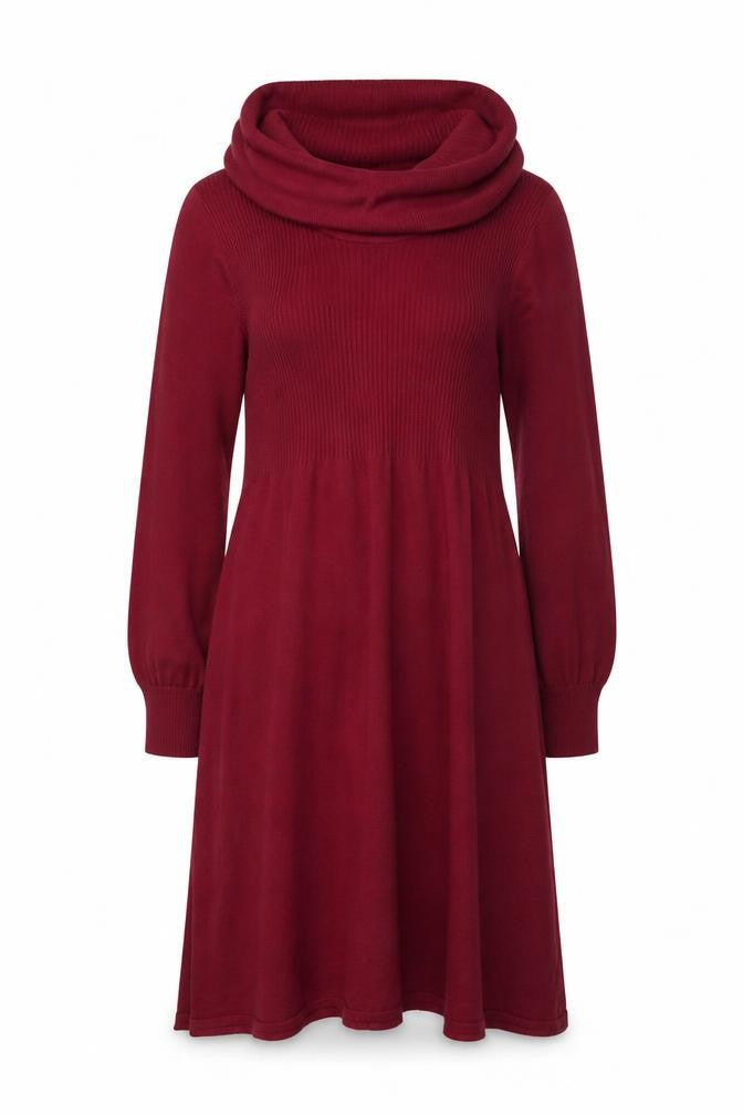 Marks & Spencer Women Red UK 18 Hooded Knit Jumper Dress Long Sleeve