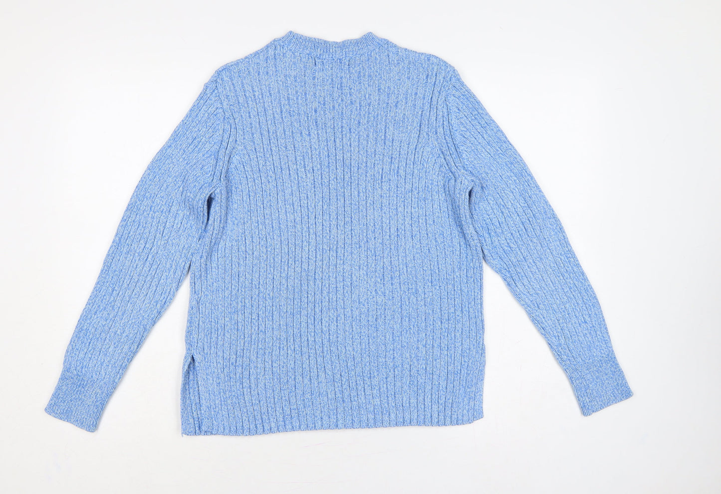Marks and Spencer Women Blue UK 12 Crew Neck Rib Knit Jumper