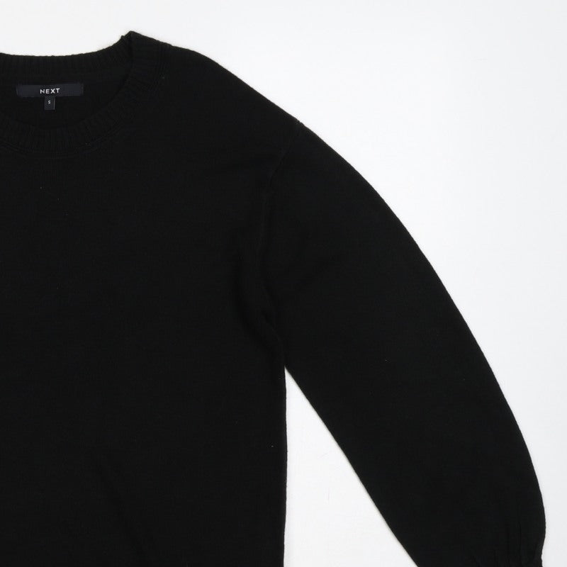 Next Women’s Black Size S Crew Neck Balloon Sleeve Knit Jumper
