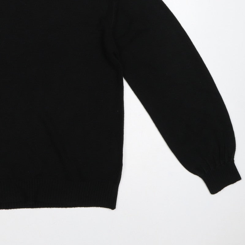 Next Women’s Black Size S Crew Neck Balloon Sleeve Knit Jumper