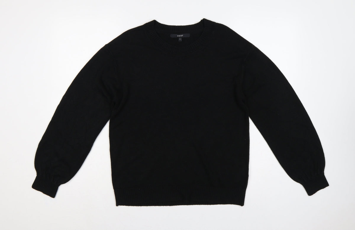 Next Women’s Black Size S Crew Neck Balloon Sleeve Knit Jumper