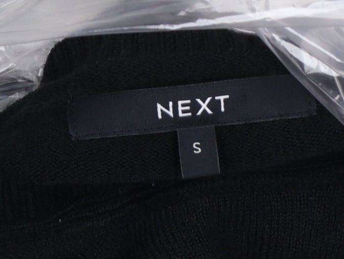 Next Women’s Black Size S Crew Neck Balloon Sleeve Knit Jumper