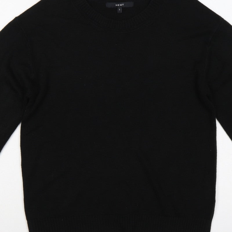 Next Women’s Black Size S Crew Neck Balloon Sleeve Knit Jumper