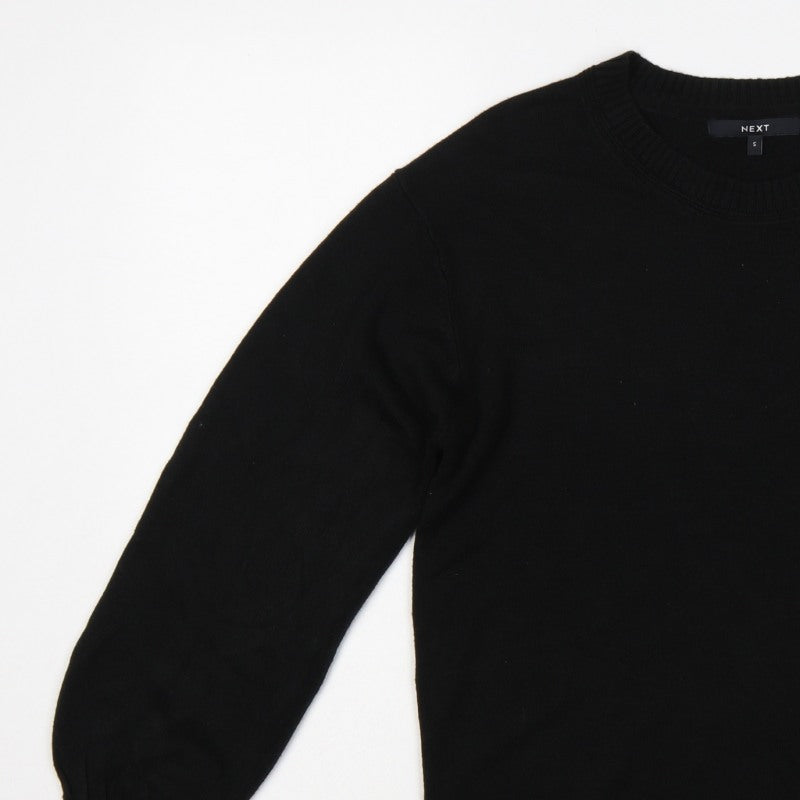 Next Women’s Black Size S Crew Neck Balloon Sleeve Knit Jumper