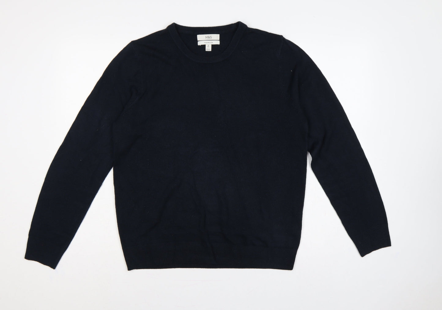 Marks and Spencer Men's Navy M Cashmilon Crew Neck Pullover Jumper