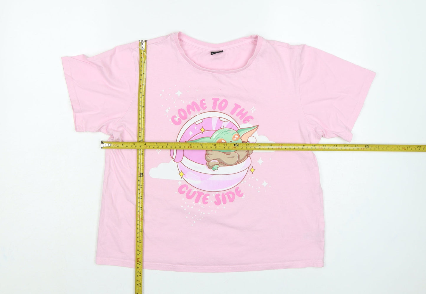 Star Wars Women's Pink M Grogu Graphic Cotton Pyjama T-Shirt Set