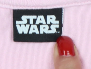 Star Wars Women's Pink M Grogu Graphic Cotton Pyjama T-Shirt Set