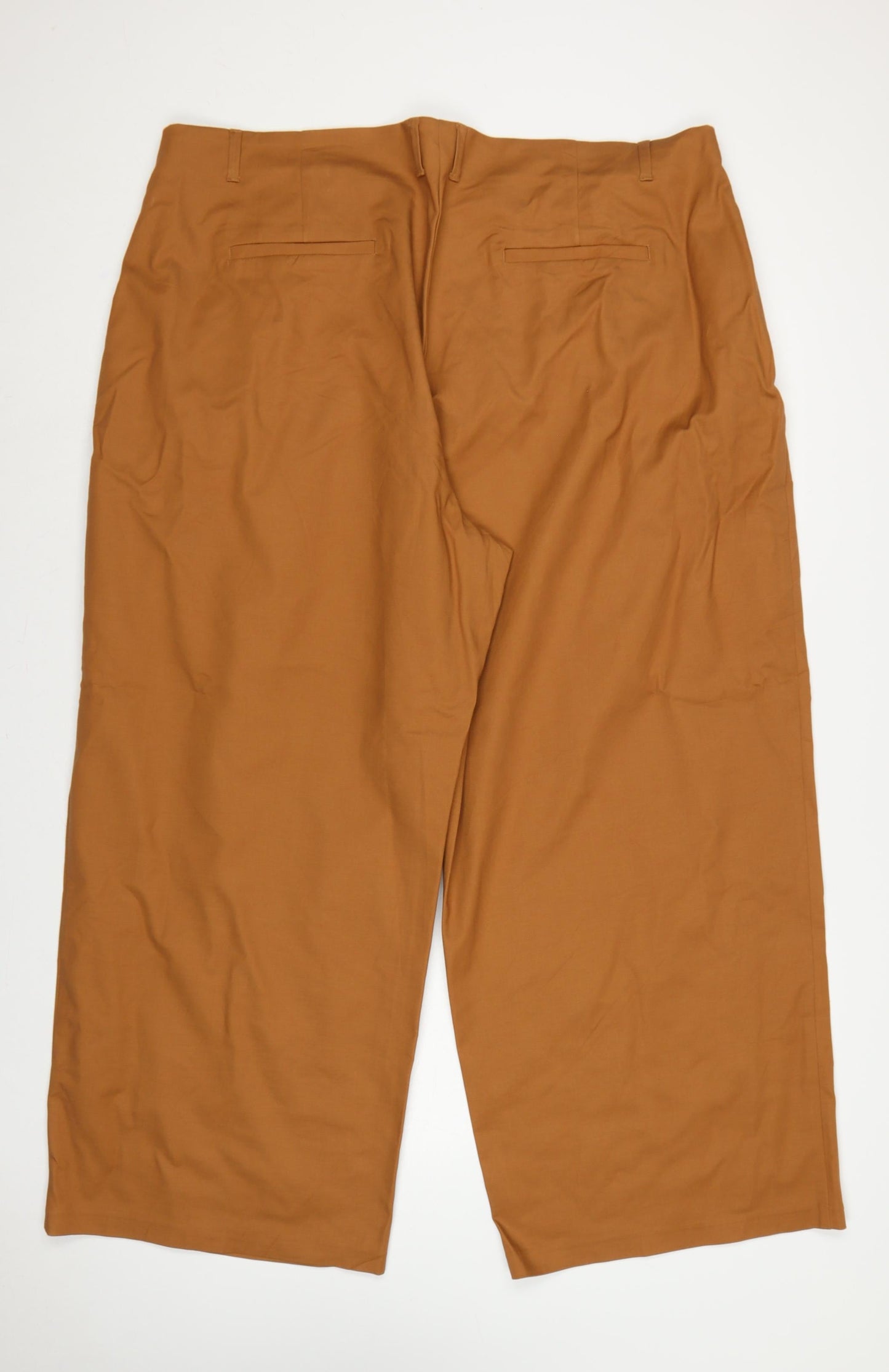 Marks & Spencer Women’s Gold Brown Size 24 Wide-Leg Trousers