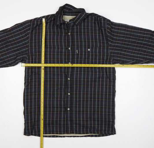 Champion Sherborne Men's Blue Check Lined Long Sleeve Button-Up Shirt M