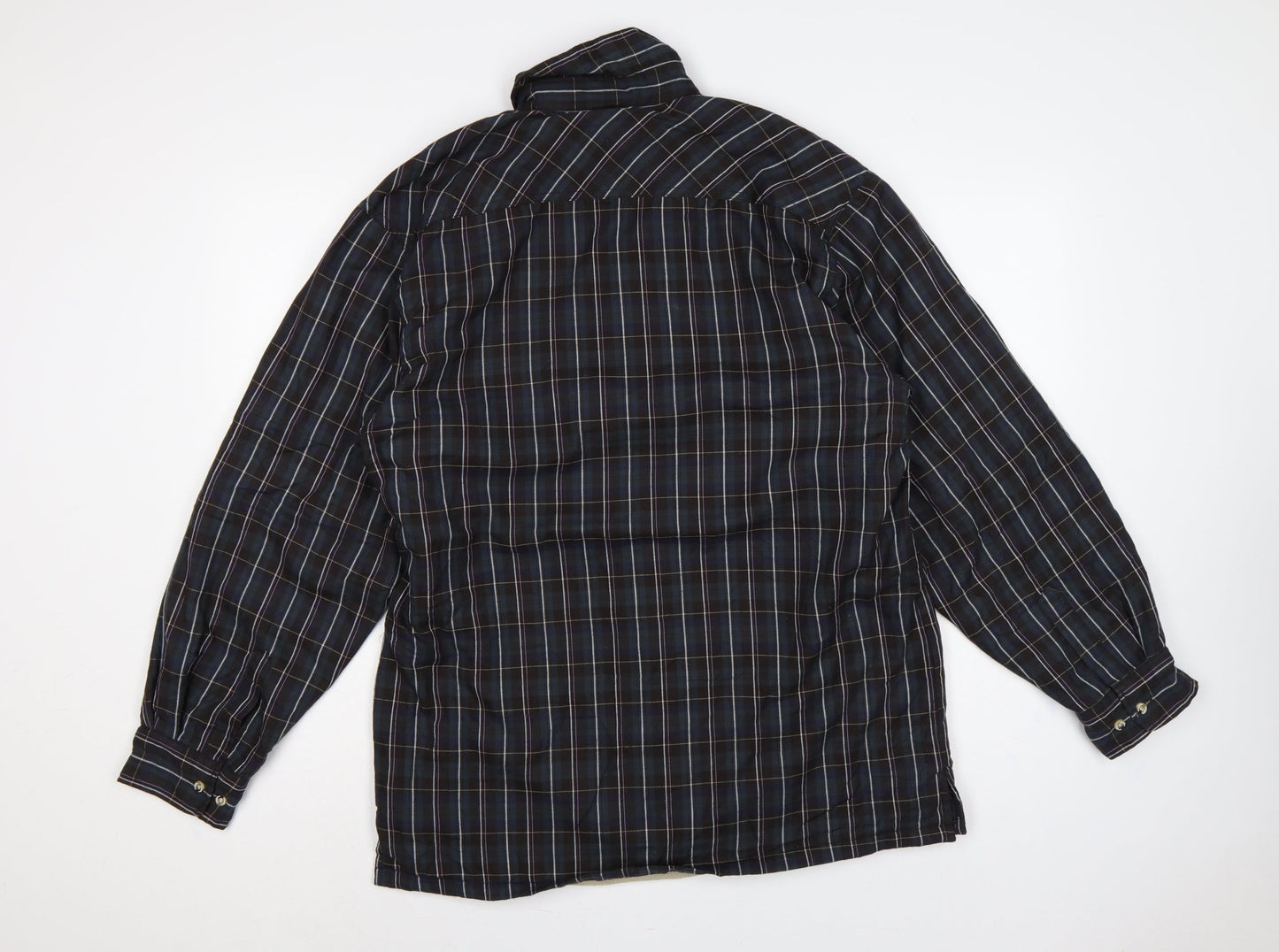 Champion Sherborne Men's Blue Check Lined Long Sleeve Button-Up Shirt M