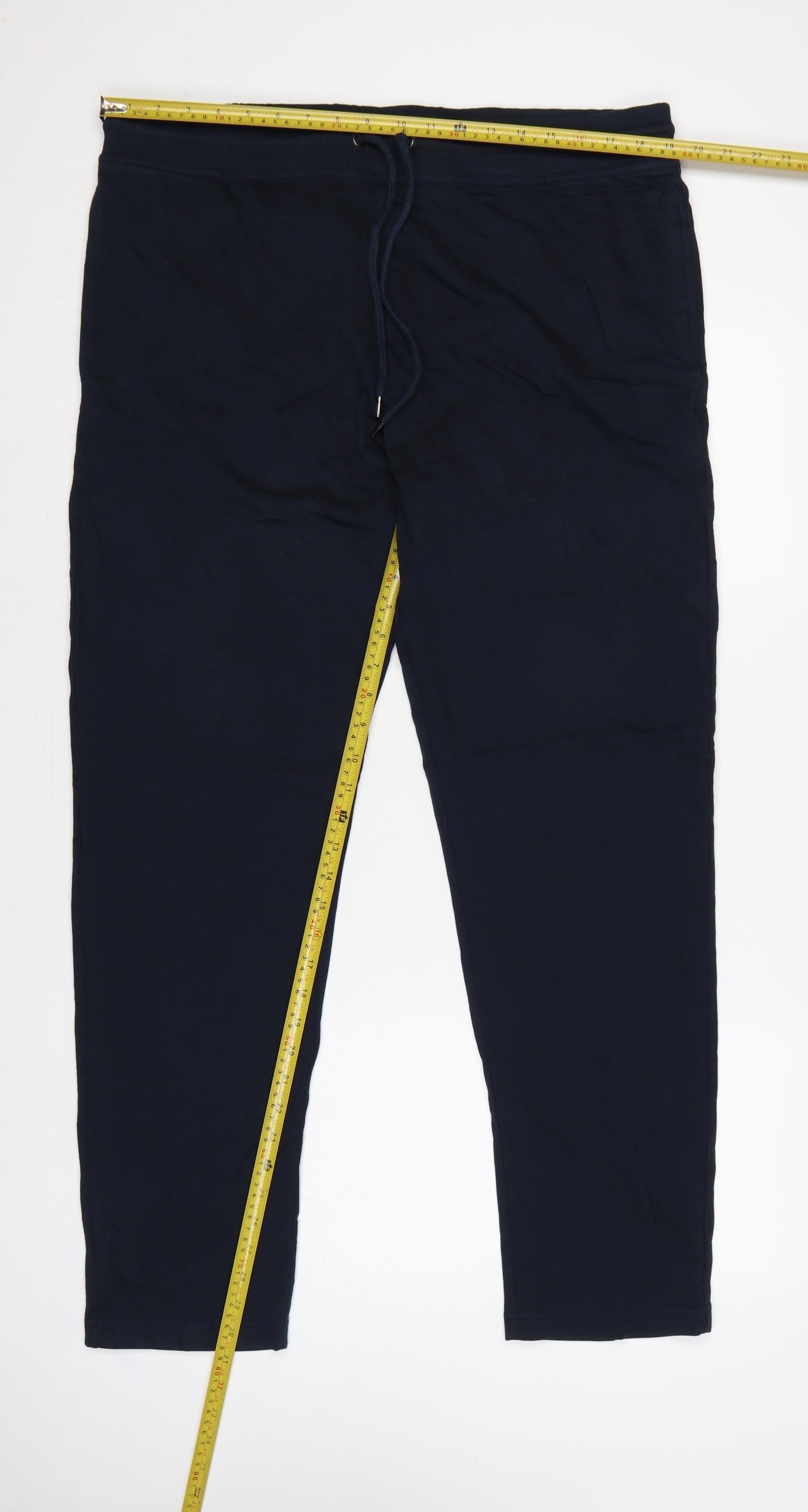Marks and Spencer Men’s Blue XL Regular Cotton Blend Jogger Trousers
