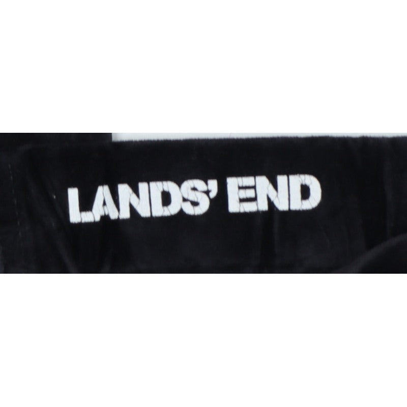Lands' End Women Black UK 12 Tapered Velvet Trousers