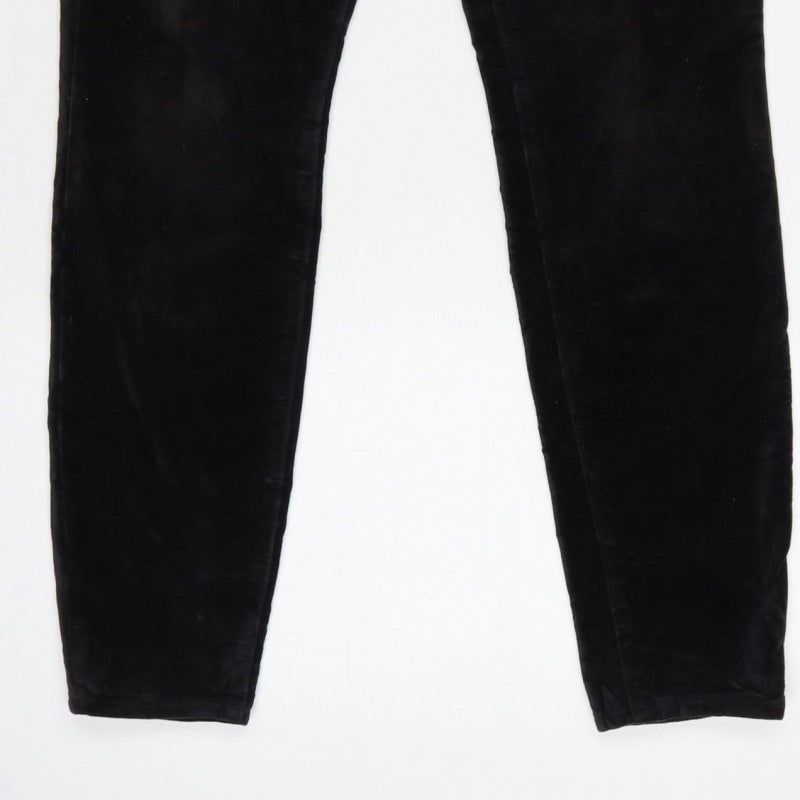 Lands' End Women Black UK 12 Tapered Velvet Trousers