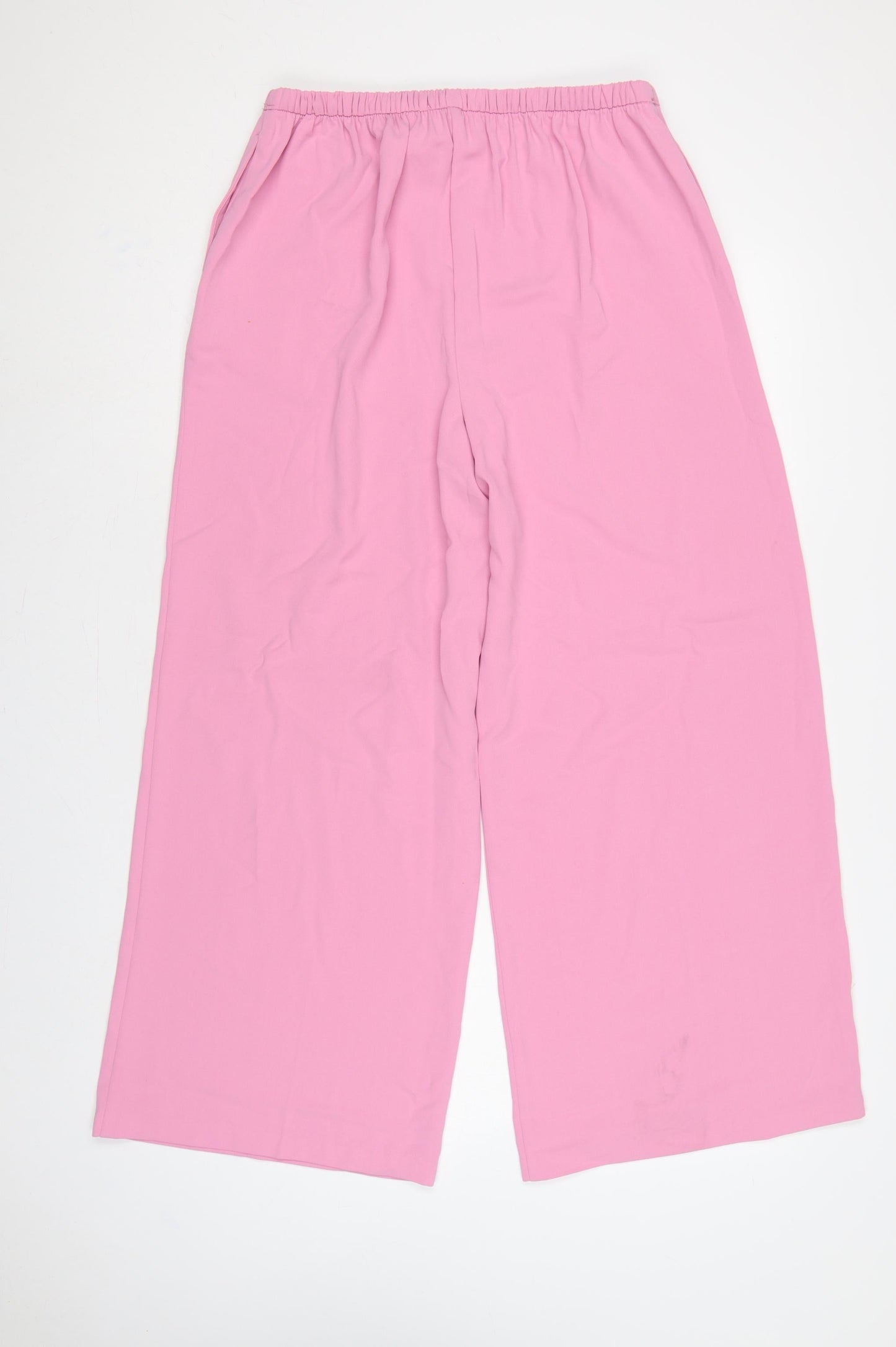 Marks and Spencer Women's Pink UK 12 Wide-Leg Drawstring Trousers