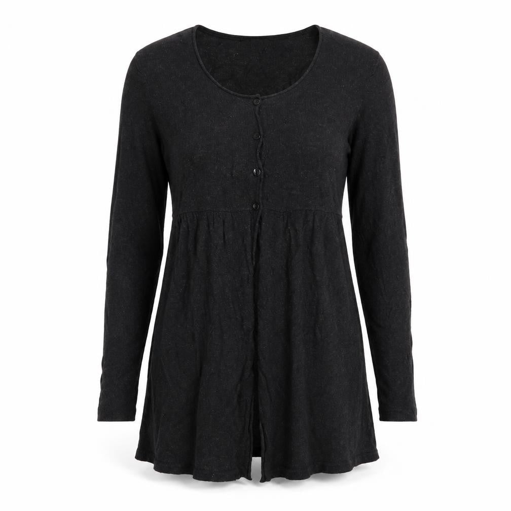 Marks & Spencer Women Black Size 10 V-Neck Longline Button Cardigan