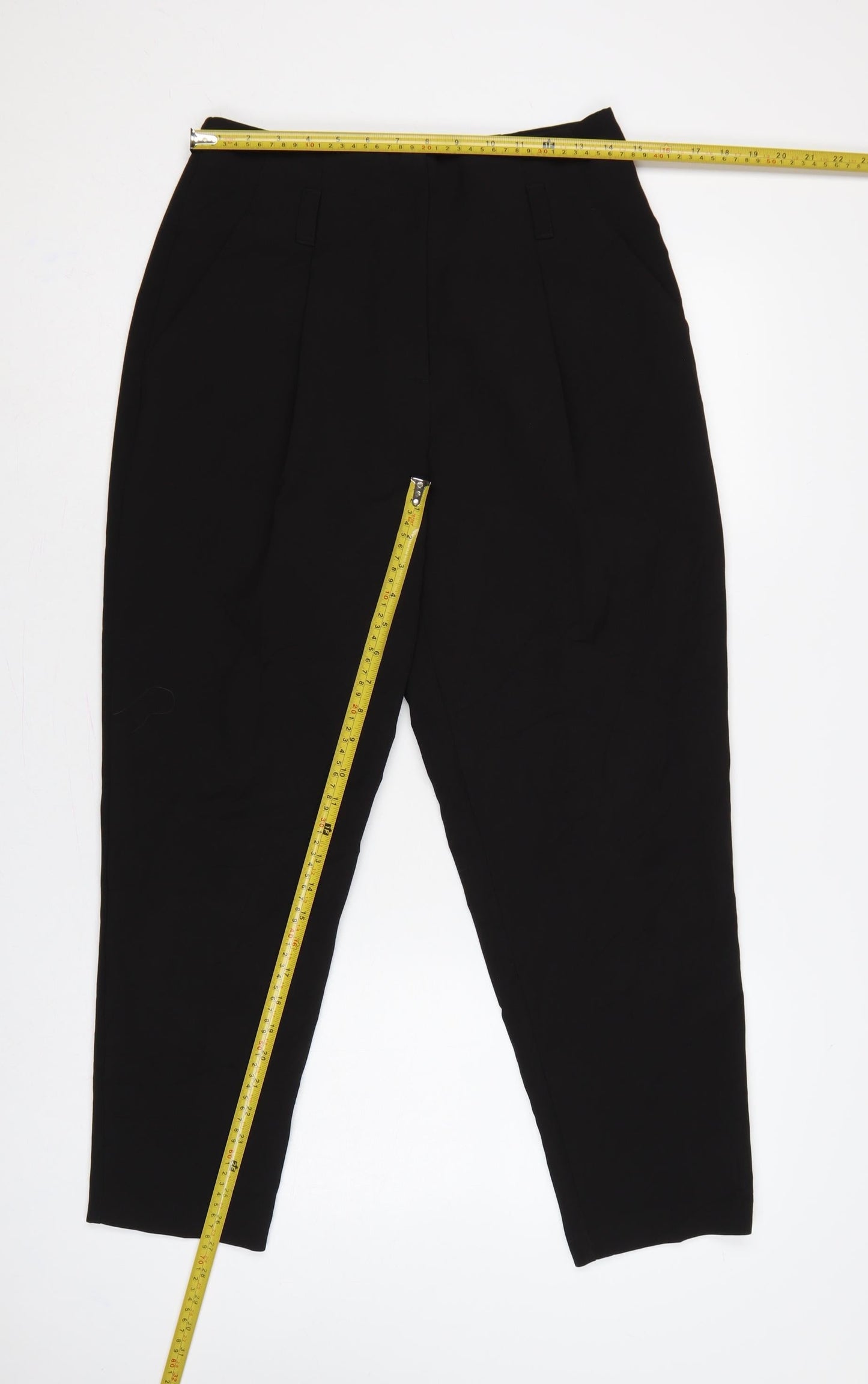 New Look Women Black UK 10 High Rise Tapered Tailored Trousers